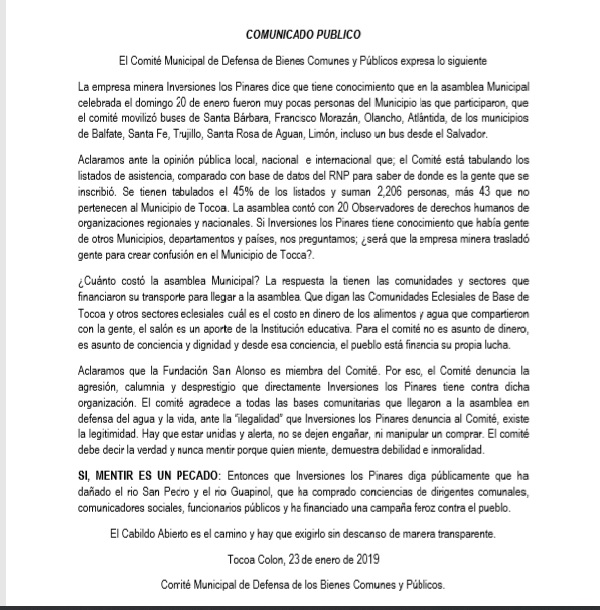 Comunicado publico